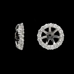 14K White Gold Estate Diamond Earring Jackets