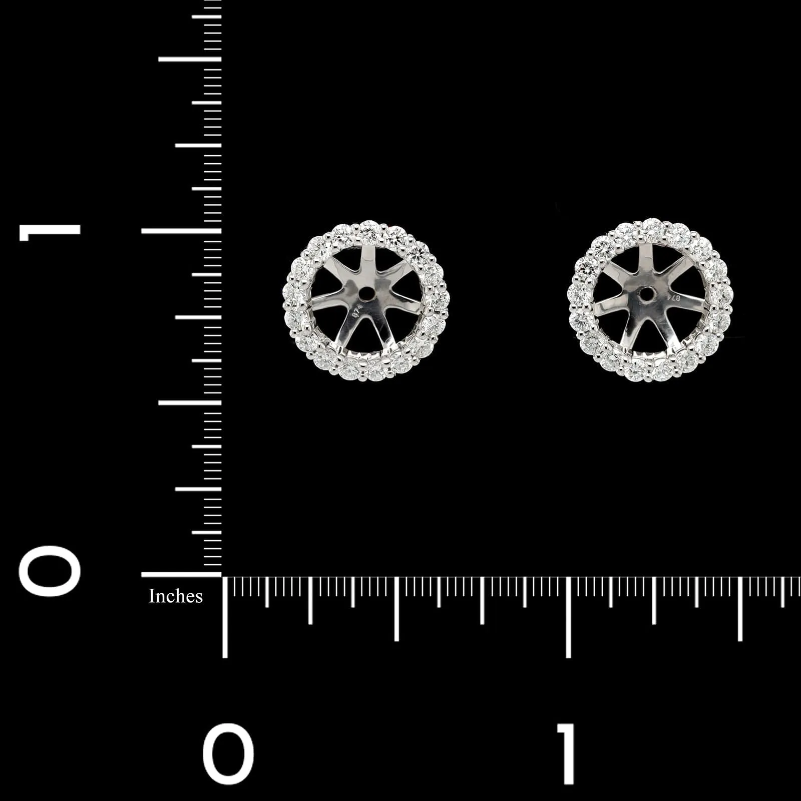 14K White Gold Estate Diamond Earring Jackets