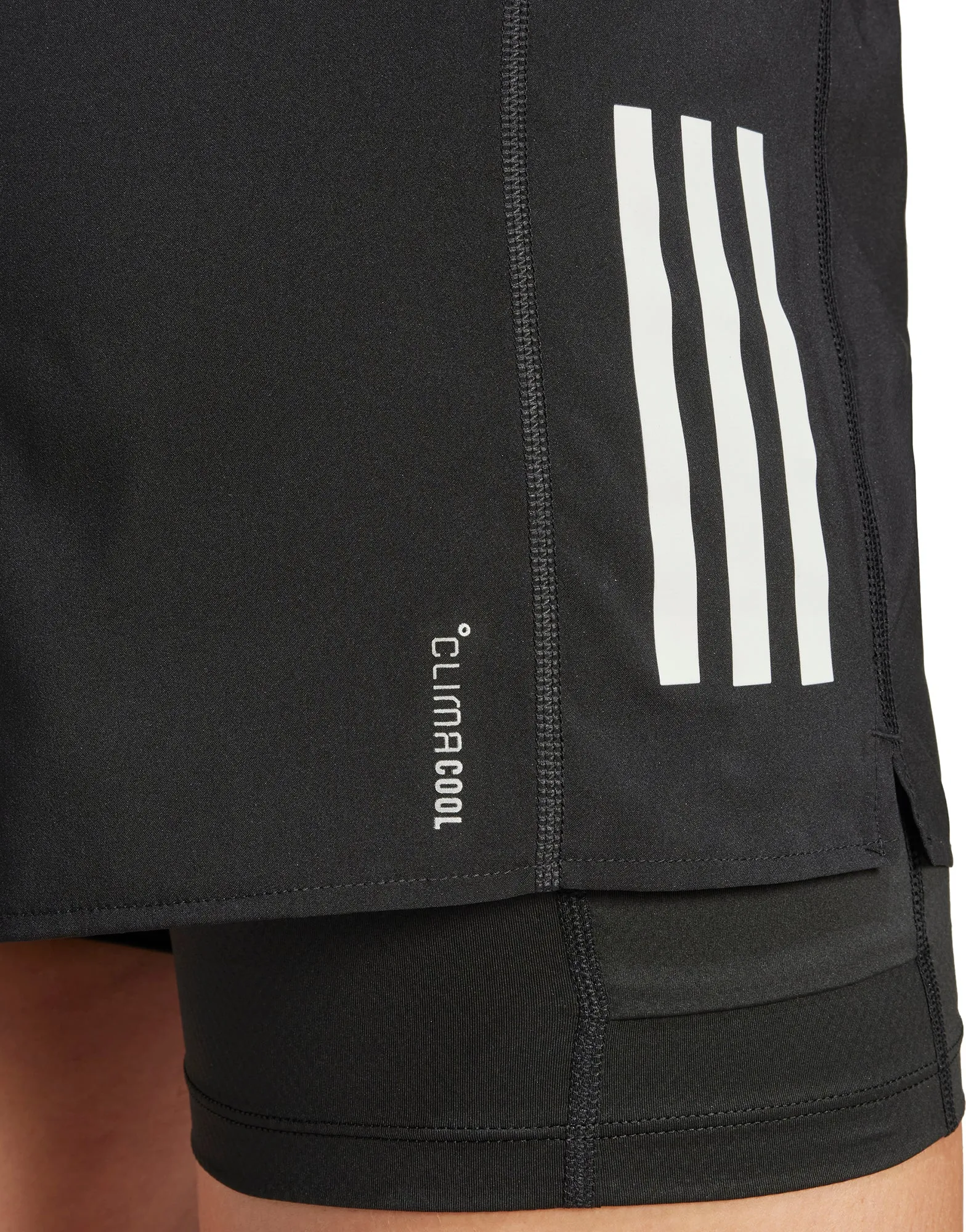 adidas Own The Run ClimaCool 2 In 1 Womens Running Shorts - Black