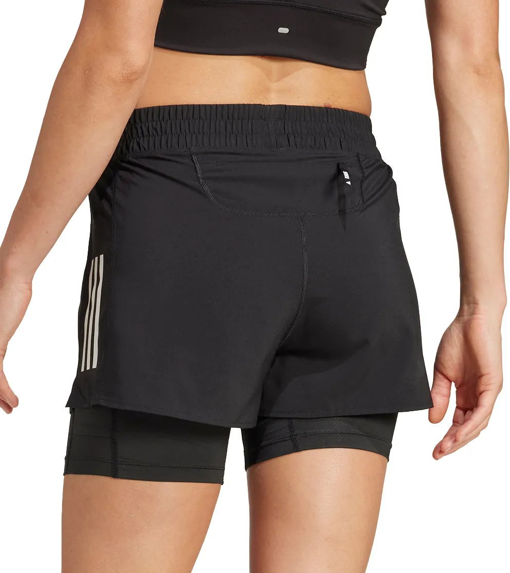 adidas Own The Run ClimaCool 2 In 1 Womens Running Shorts - Black