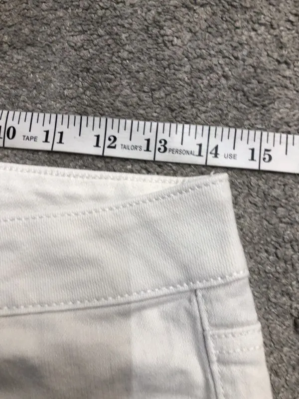 American Eagle Shorts Women 8 White Jean Shorts Denim Stretch Pocket Lightweight