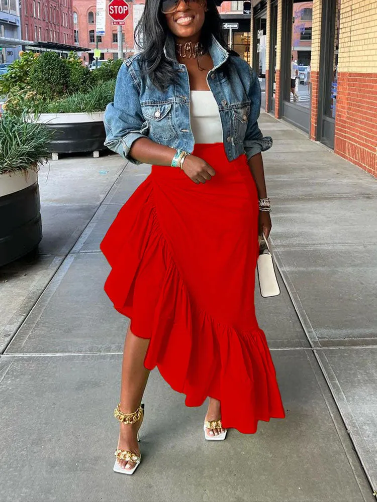 Asymmetrical Ruffle Skirts