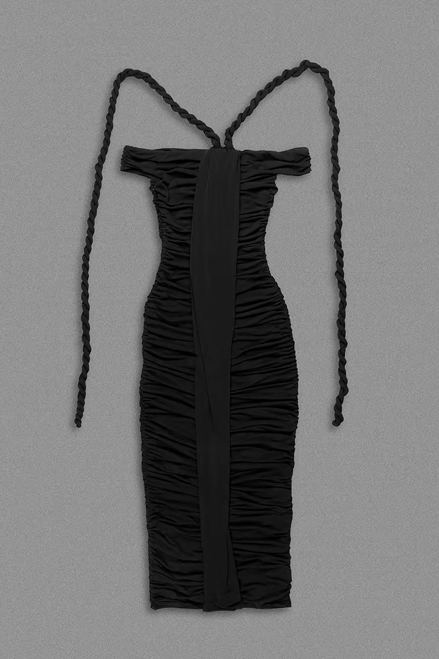 Black Bardot Bodycon Maxi Dress