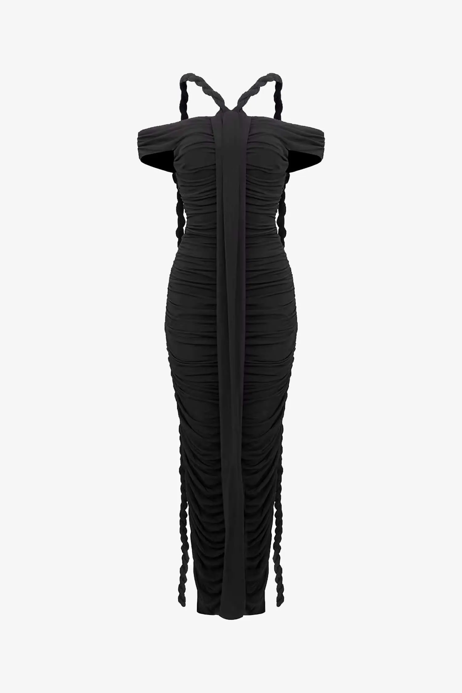 Black Bardot Bodycon Maxi Dress