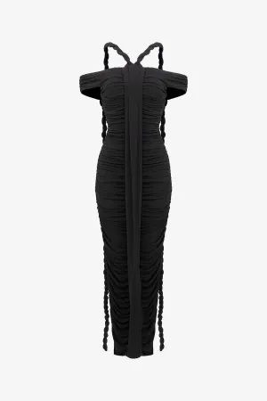 Black Bardot Bodycon Maxi Dress