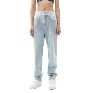 Blue Chessboard Denim Jeans