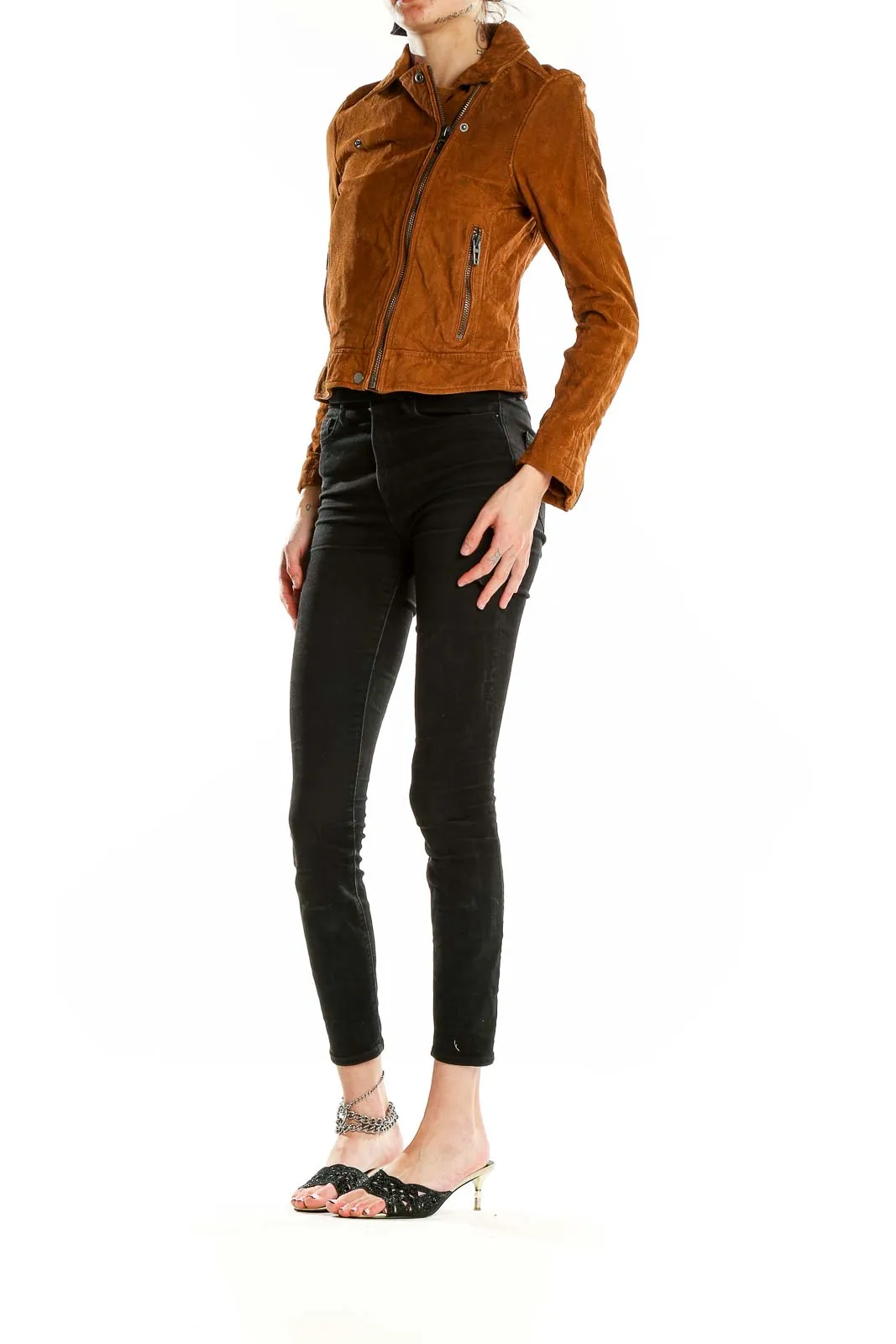 Brown Leather Motorcycle Jacket