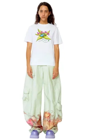 Collina Strada - Lawn Cargo Pant: Mint Chrysanthemum