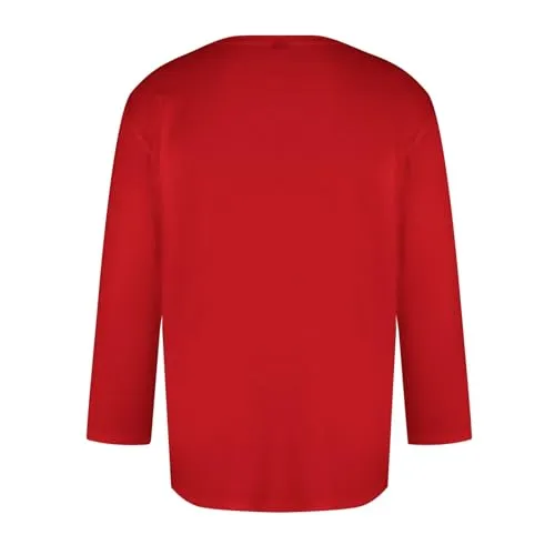 Crewneck Sweatshirt Men,Raglan Shirt Men Lightning Deals of Today Classic 3/4 Sleeve Beach Scoop Neck Tee Shirt Men Solid Color Loose Shirt Comfortable T Shirt Men Red