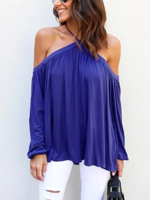 Custom Halter Spaghetti Strap Long Sleeve Blouses