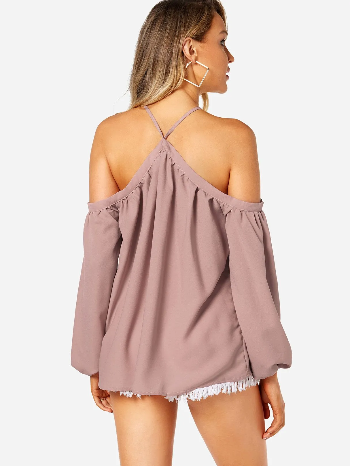 Custom Halter Spaghetti Strap Long Sleeve Blouses