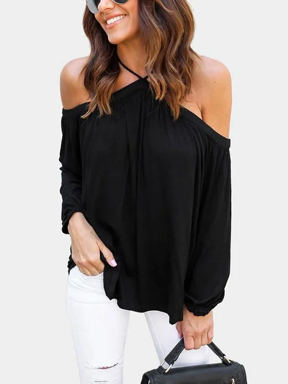 Custom Halter Spaghetti Strap Long Sleeve Blouses