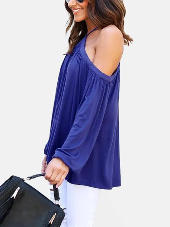 Custom Halter Spaghetti Strap Long Sleeve Blouses