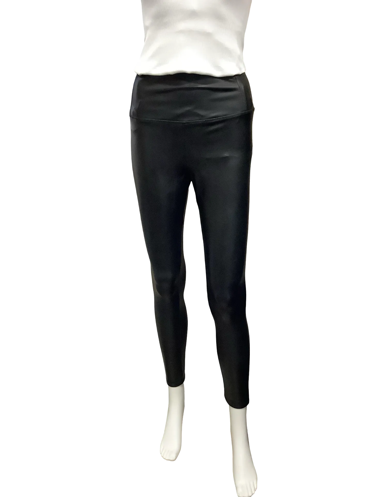 David Lerner Pant Skinny Leg Faux Leather Black Size: S