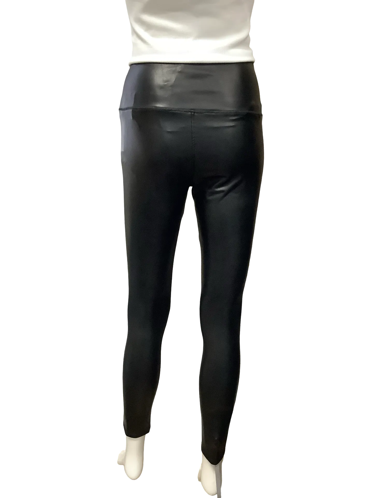 David Lerner Pant Skinny Leg Faux Leather Black Size: S