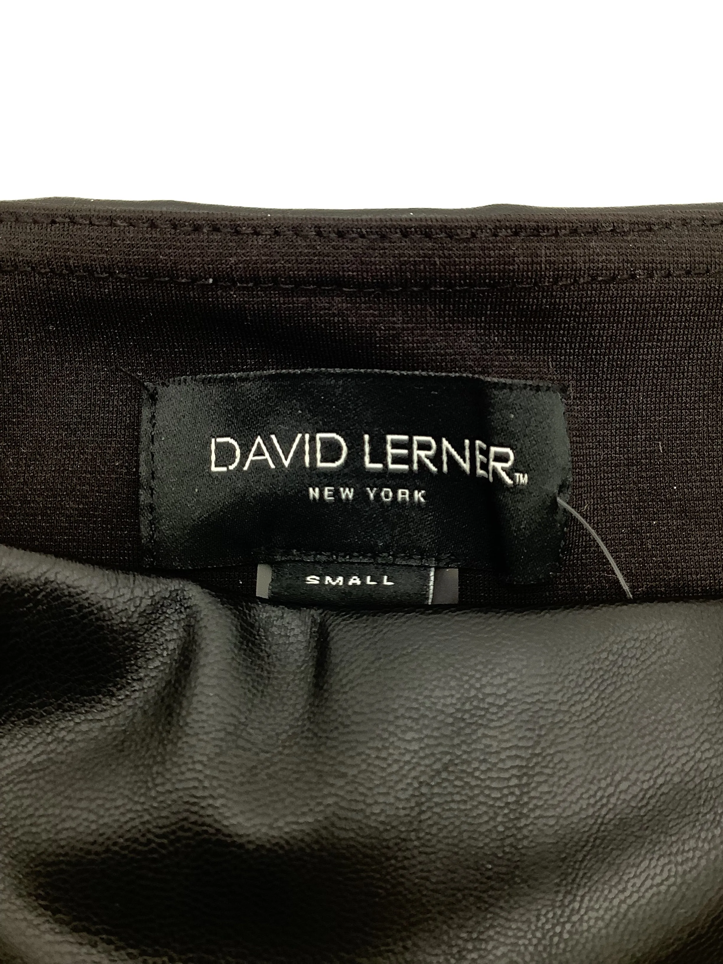 David Lerner Pant Skinny Leg Faux Leather Black Size: S