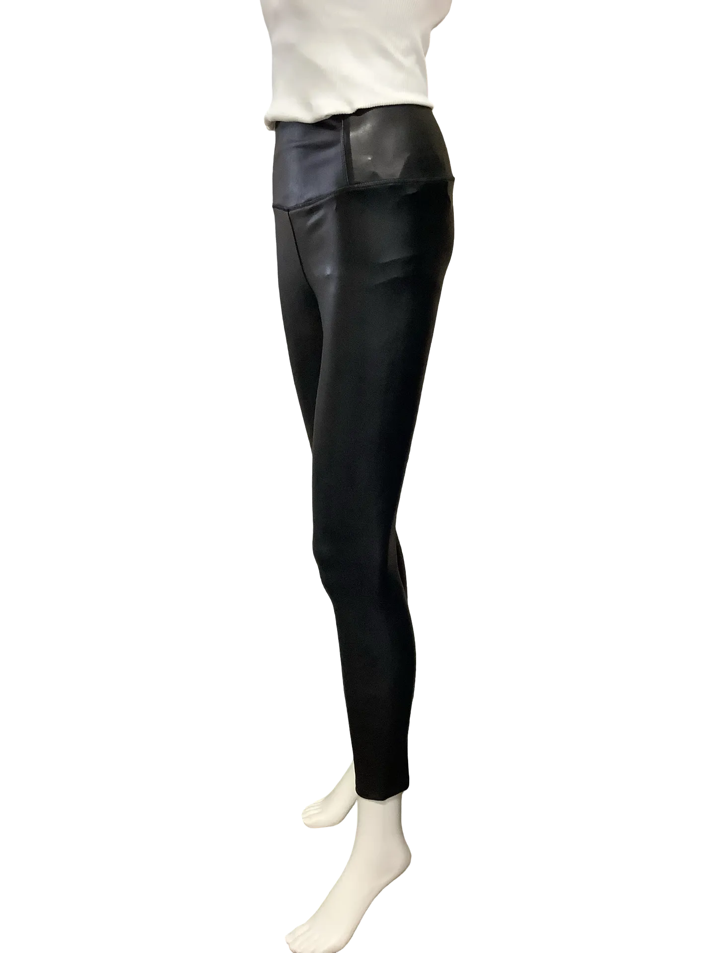 David Lerner Pant Skinny Leg Faux Leather Black Size: S