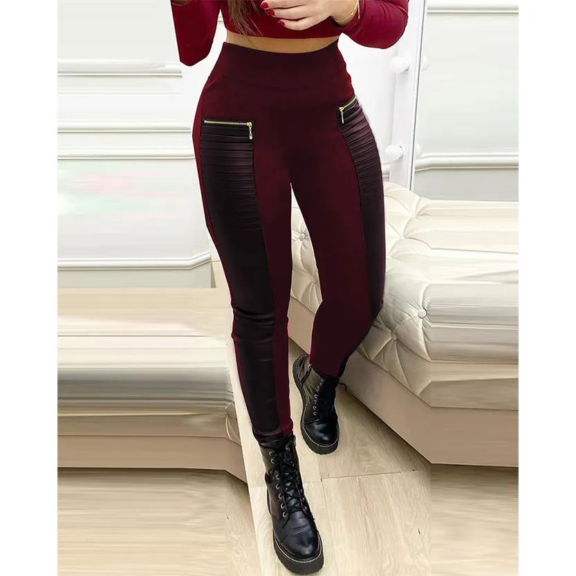 Funki Buys | Pants | Women Fashion PU Leather Pencil Pant