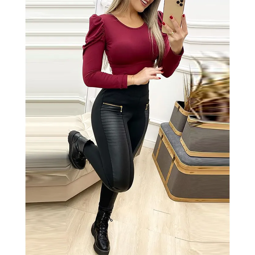 Funki Buys | Pants | Women Fashion PU Leather Pencil Pant