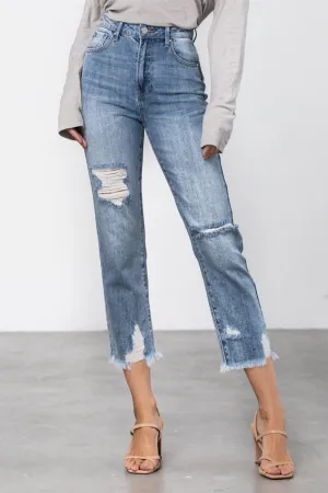 Good Karma Cropped Denim "Mom" Jeans - Final Sale
