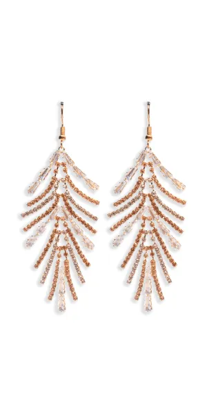 Grand Fan Cubic Zirconia Drop Earrings
