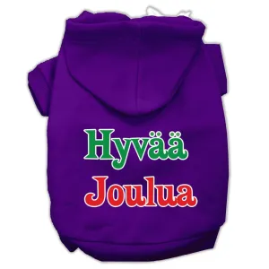 Hyvaa Joulua Screen Print Pet Hoodies Purple L (14)