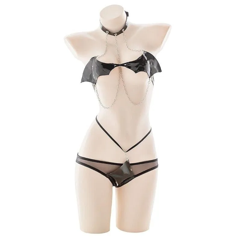 Latex Devil Lingerie Set