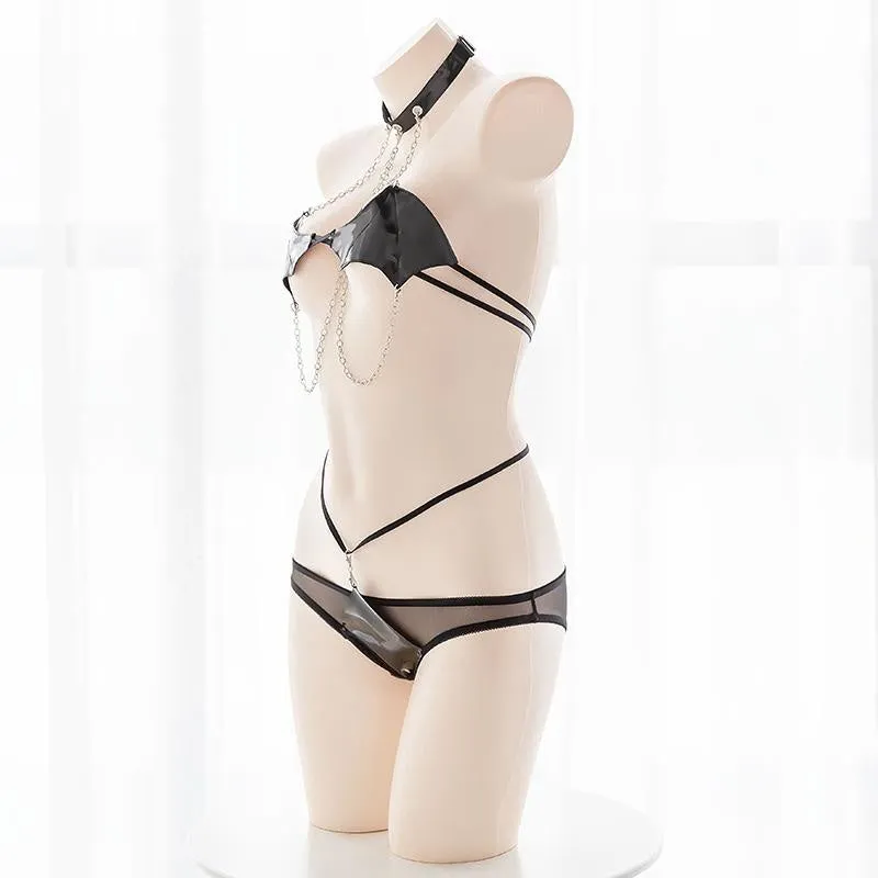 Latex Devil Lingerie Set