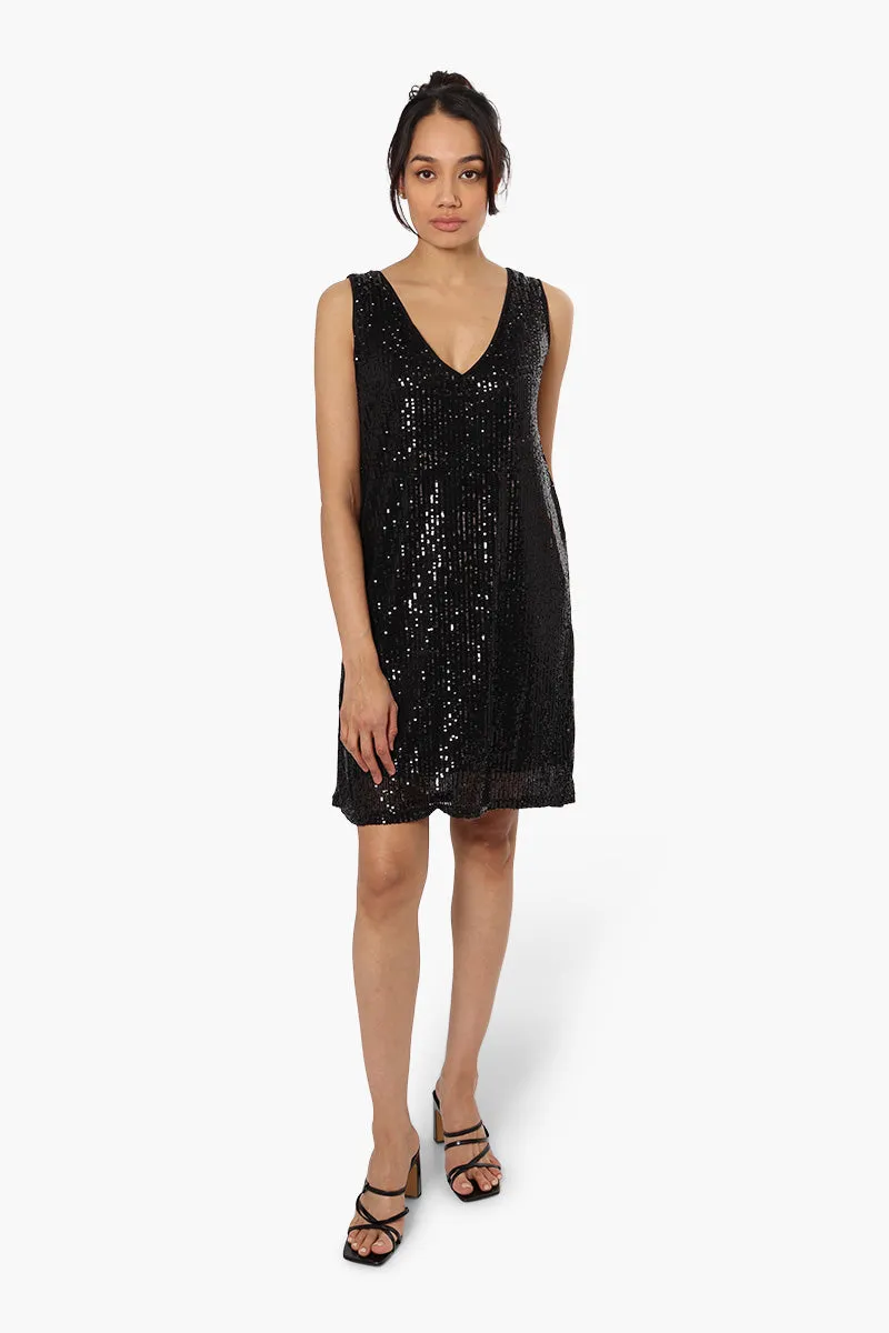Limite Sleeveless Sequin Cocktail Dress - Black