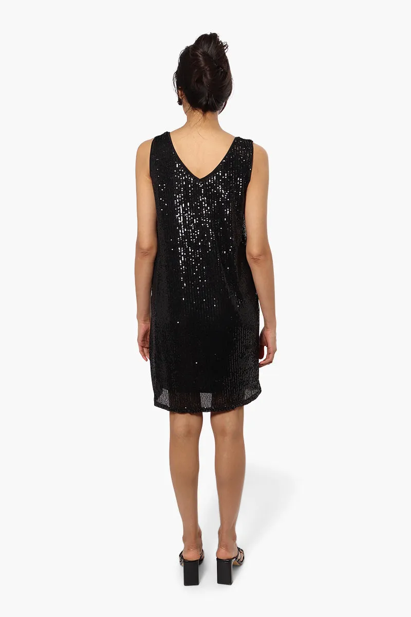 Limite Sleeveless Sequin Cocktail Dress - Black