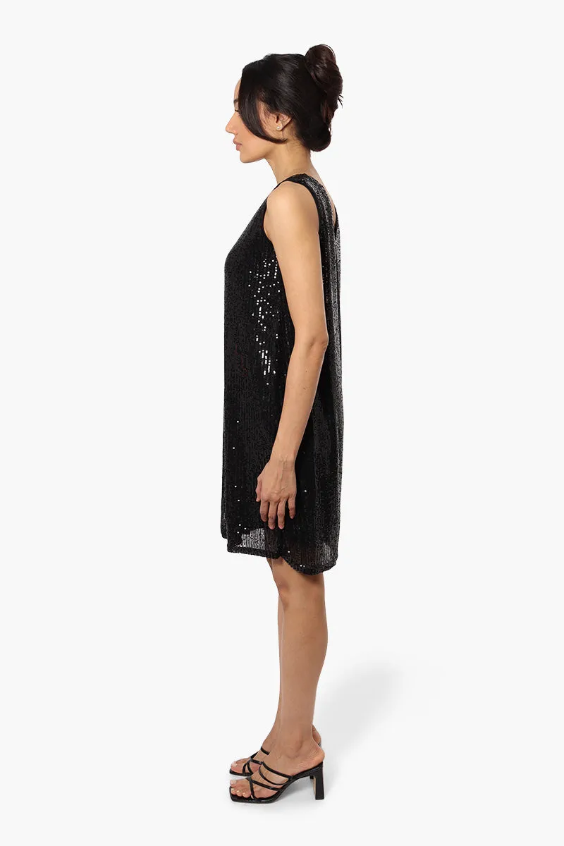 Limite Sleeveless Sequin Cocktail Dress - Black