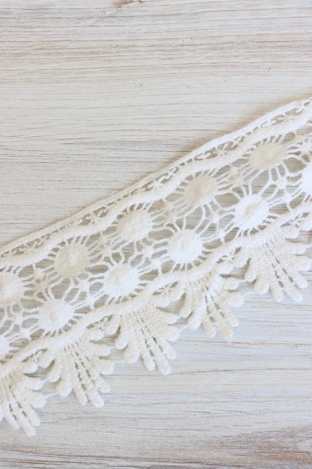 Off White 3" Wide Venice Lace Trim