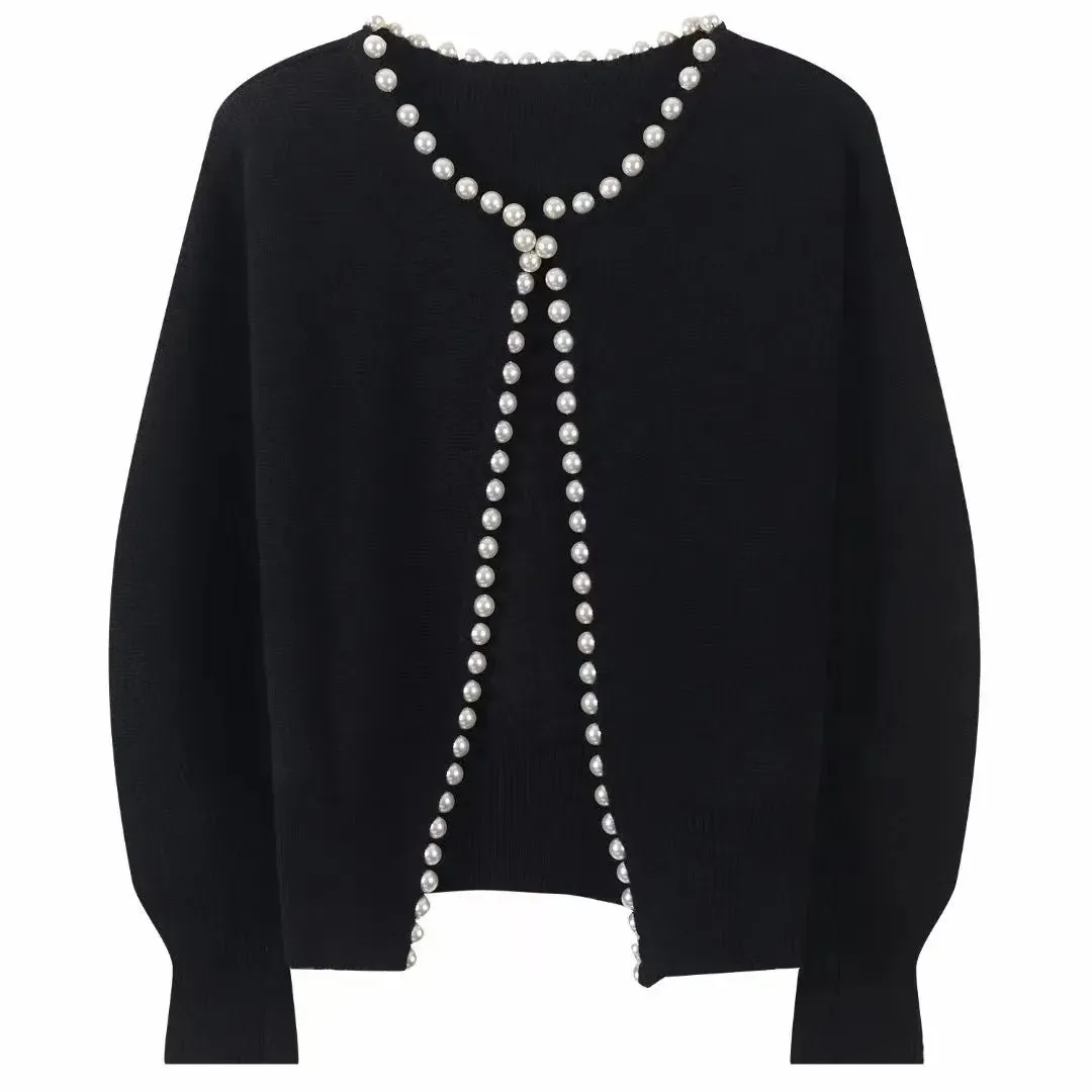 Pearls Black Sweaters