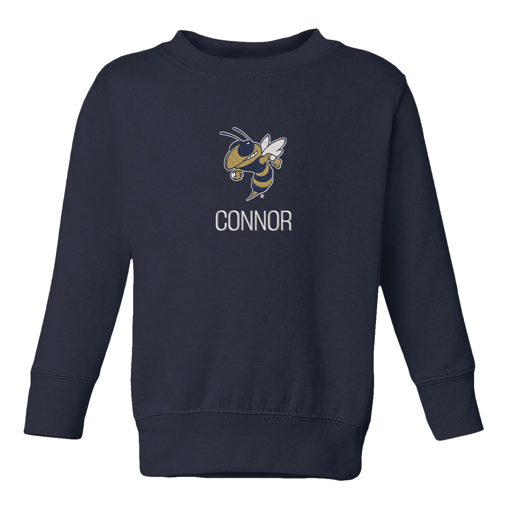 Personalized Georgia Tech Yellow Jackets Buzz Toddler Crewneck Sweatshirt