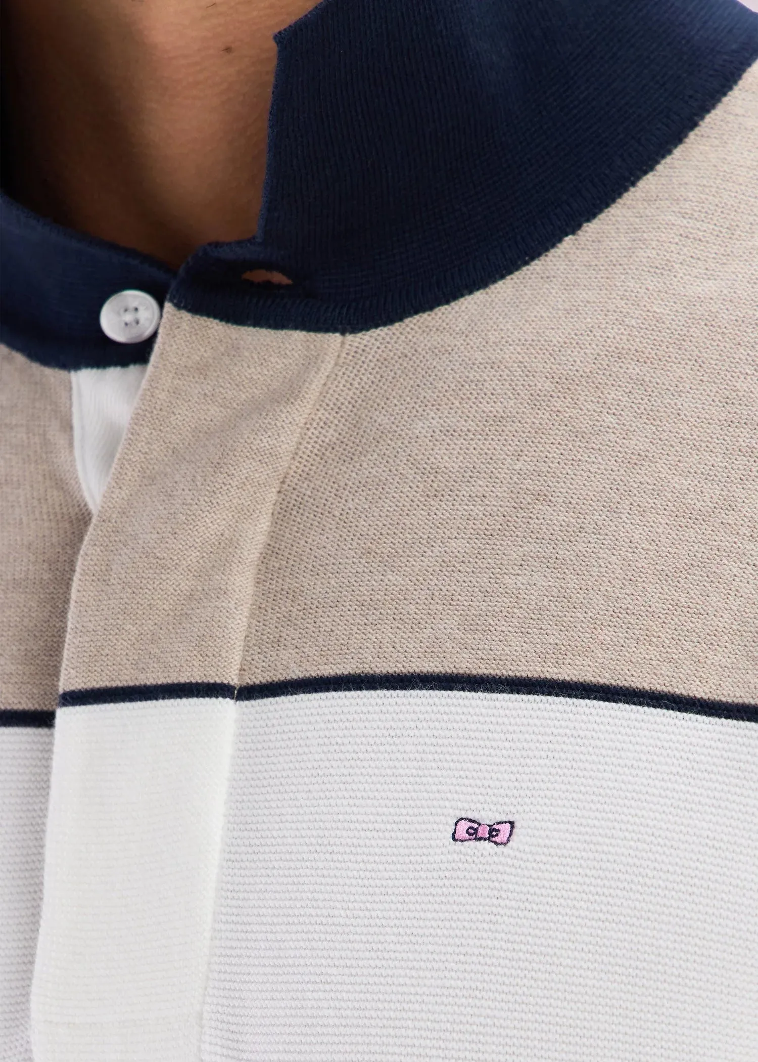 Pull col polo Eden Park beige