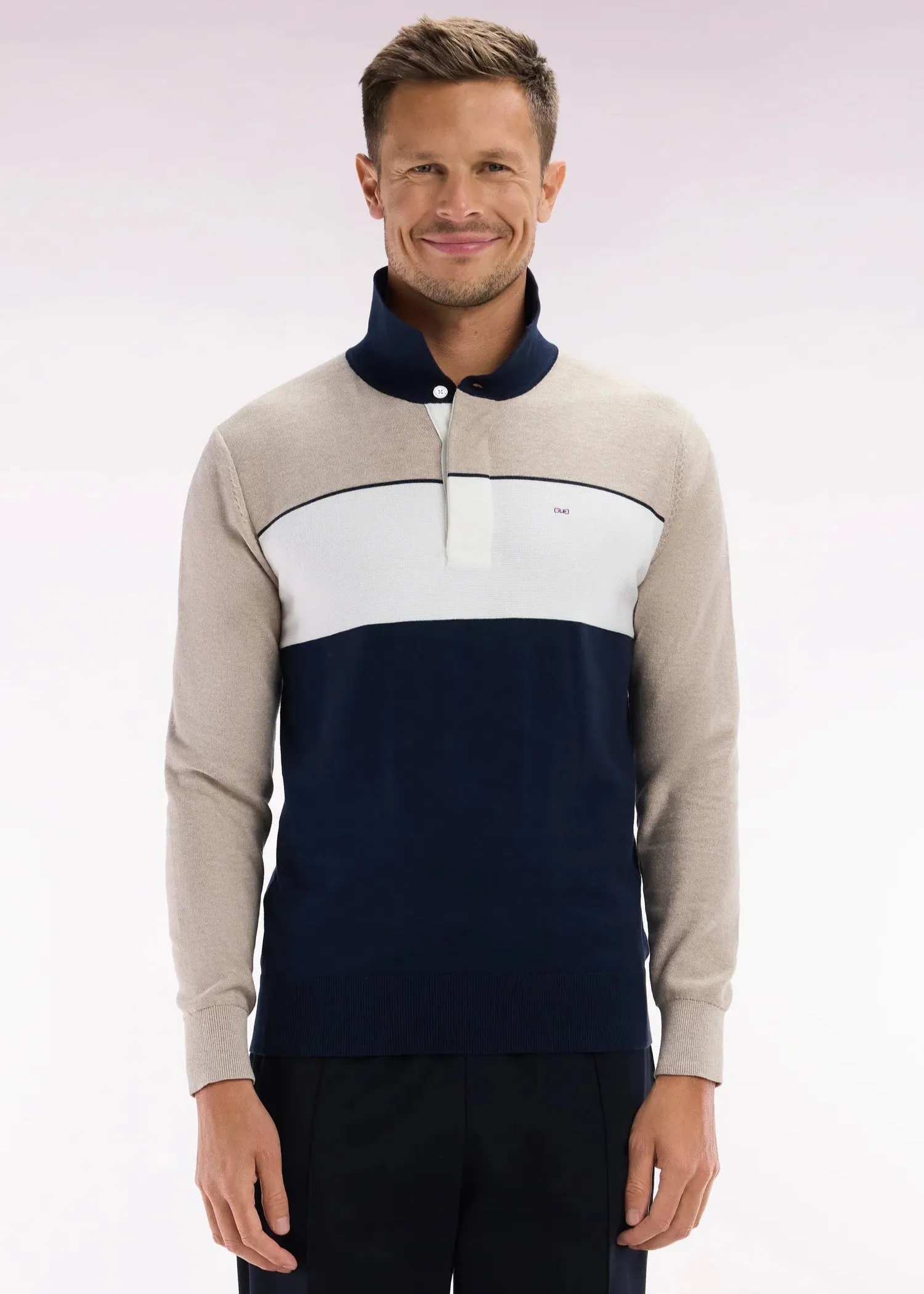 Pull col polo Eden Park beige