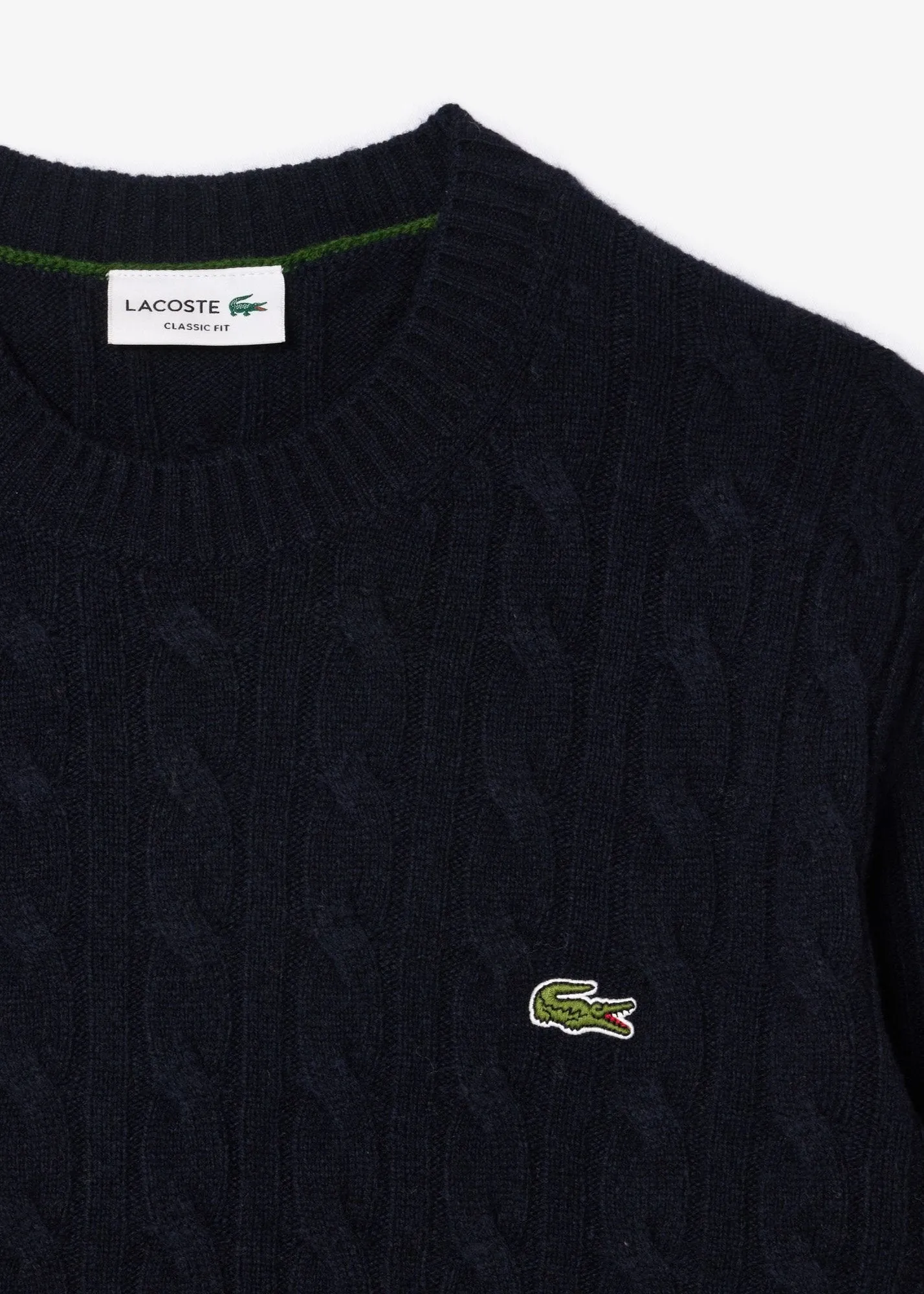 Pull torsadé Lacoste marine en laine