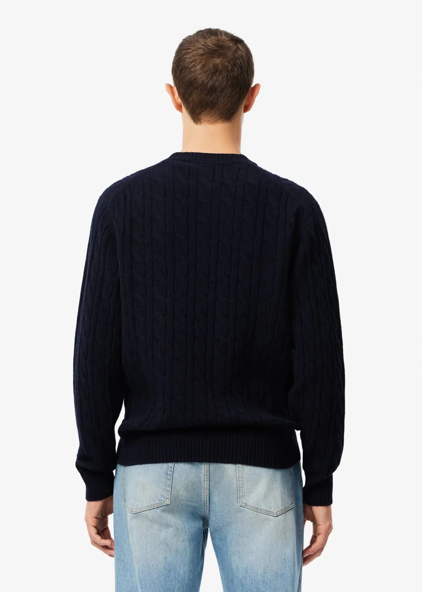 Pull torsadé Lacoste marine en laine