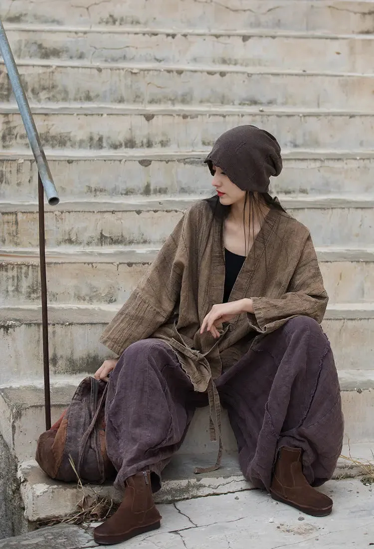 Stylish Women's Purple Linen Harem Pants for Any Occasion