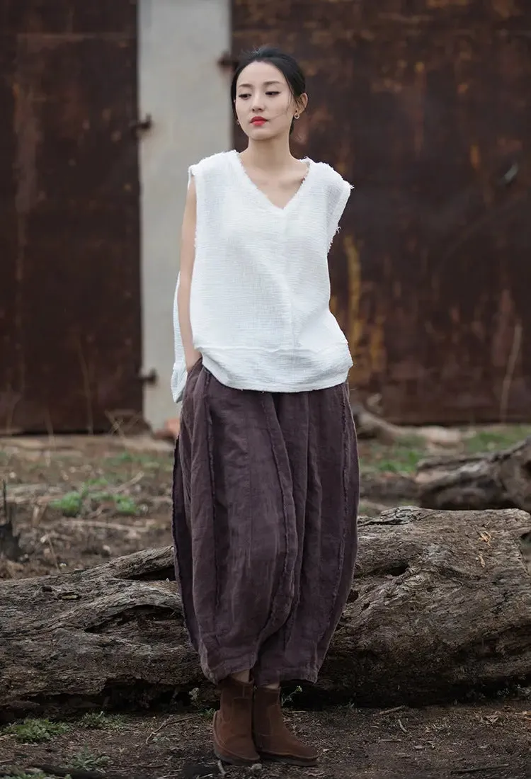 Stylish Women's Purple Linen Harem Pants for Any Occasion