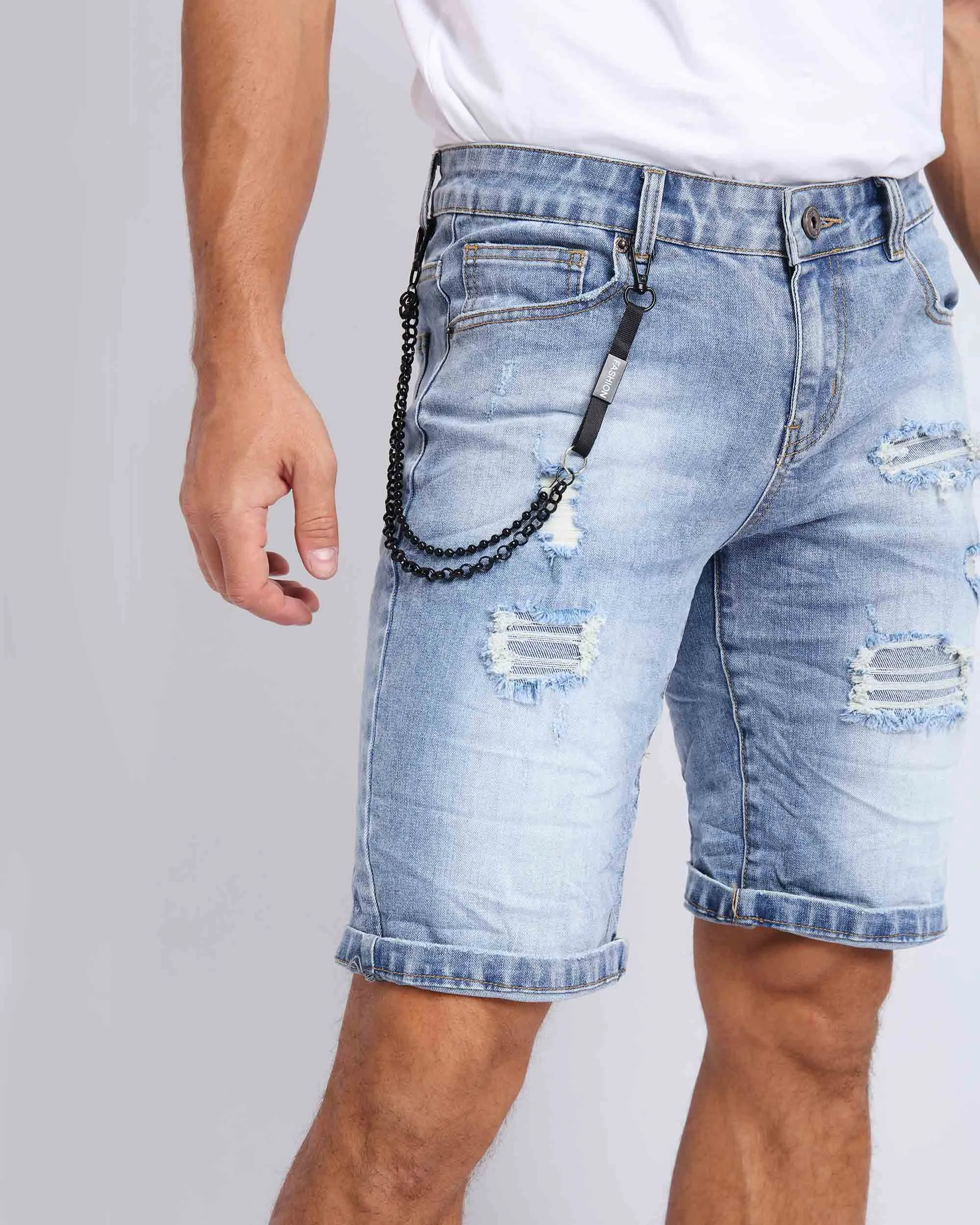 Summer Casual Washed Blue Jeans Shorts-Mexico Local Delivery