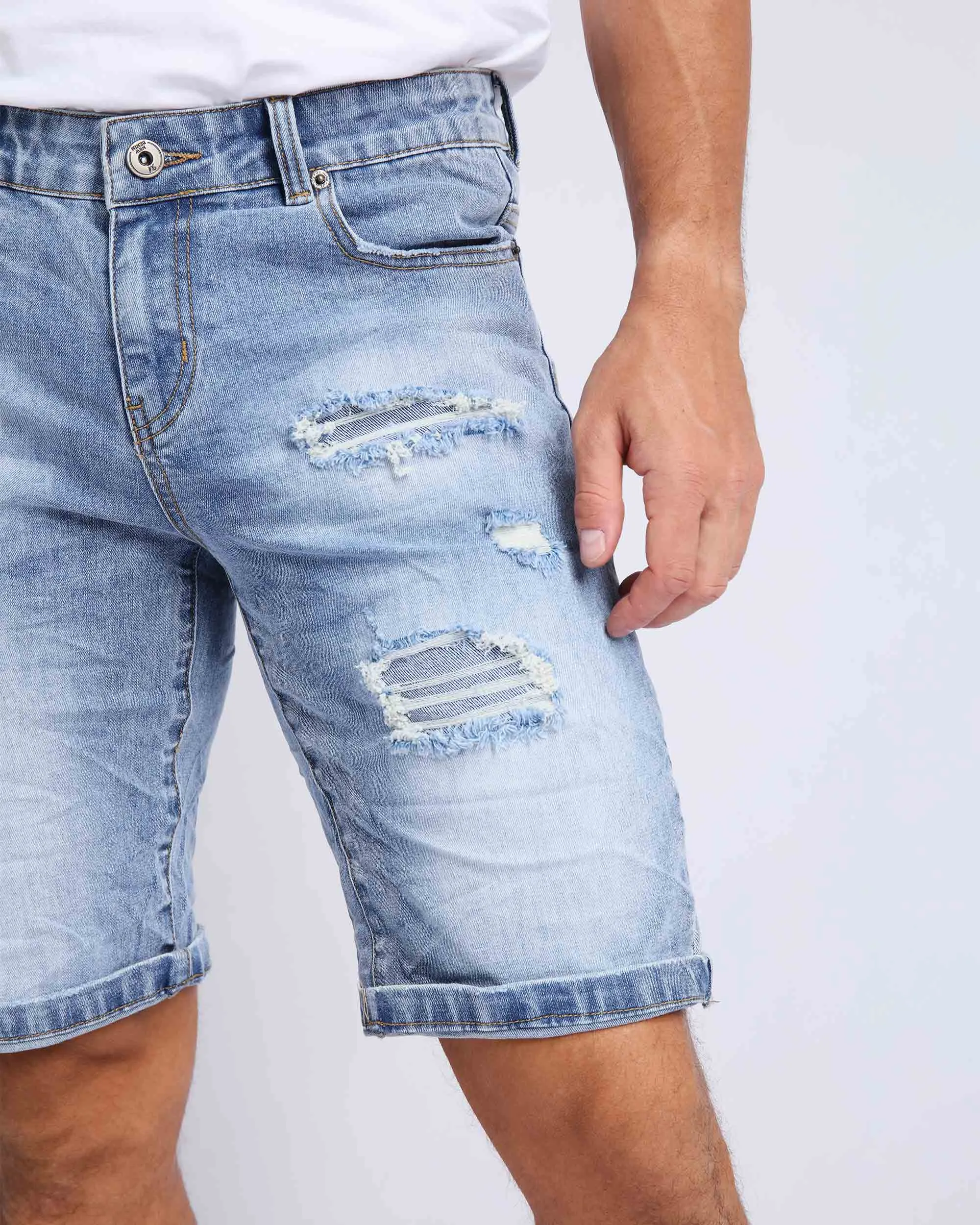 Summer Casual Washed Blue Jeans Shorts-Mexico Local Delivery