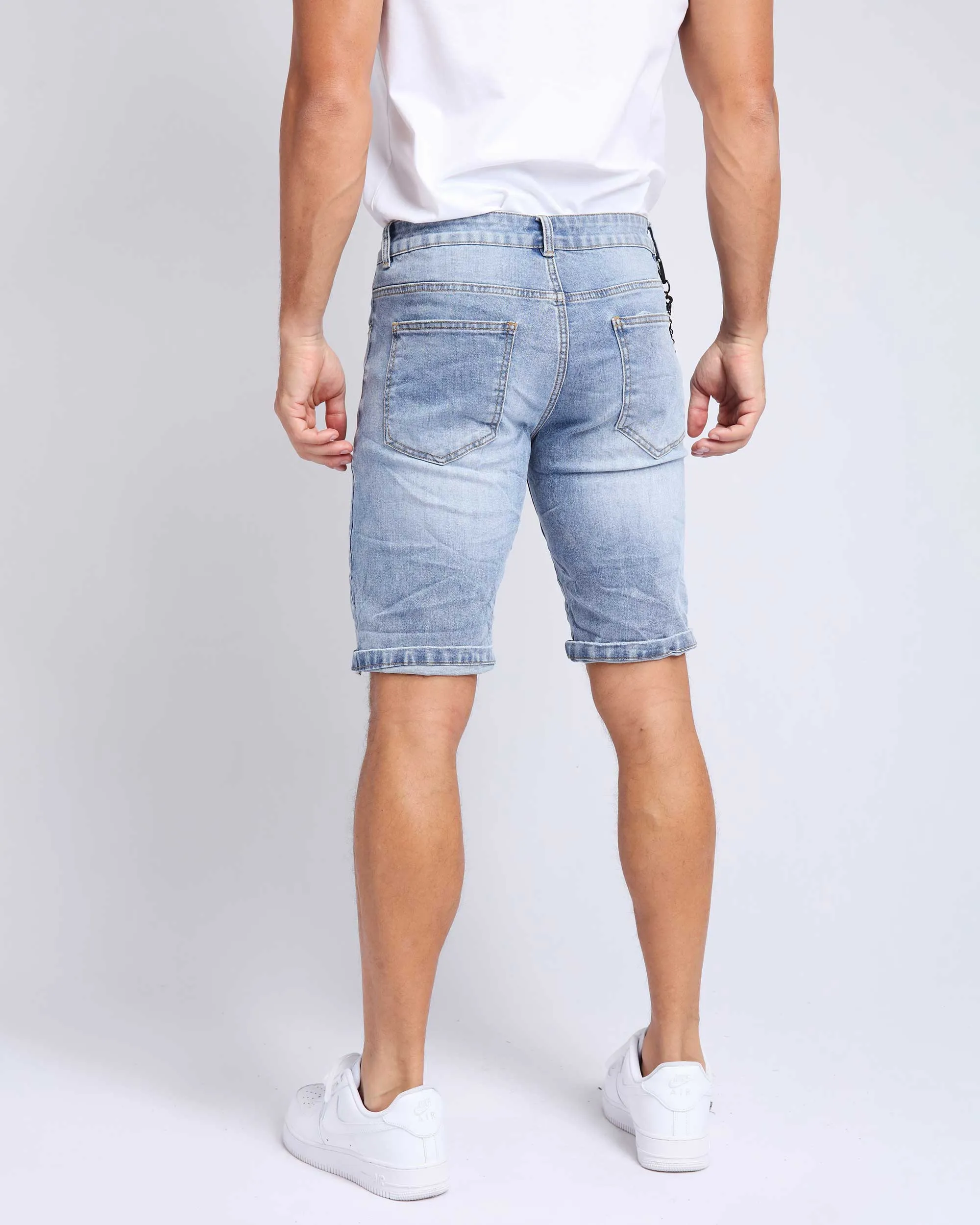 Summer Casual Washed Blue Jeans Shorts-Mexico Local Delivery