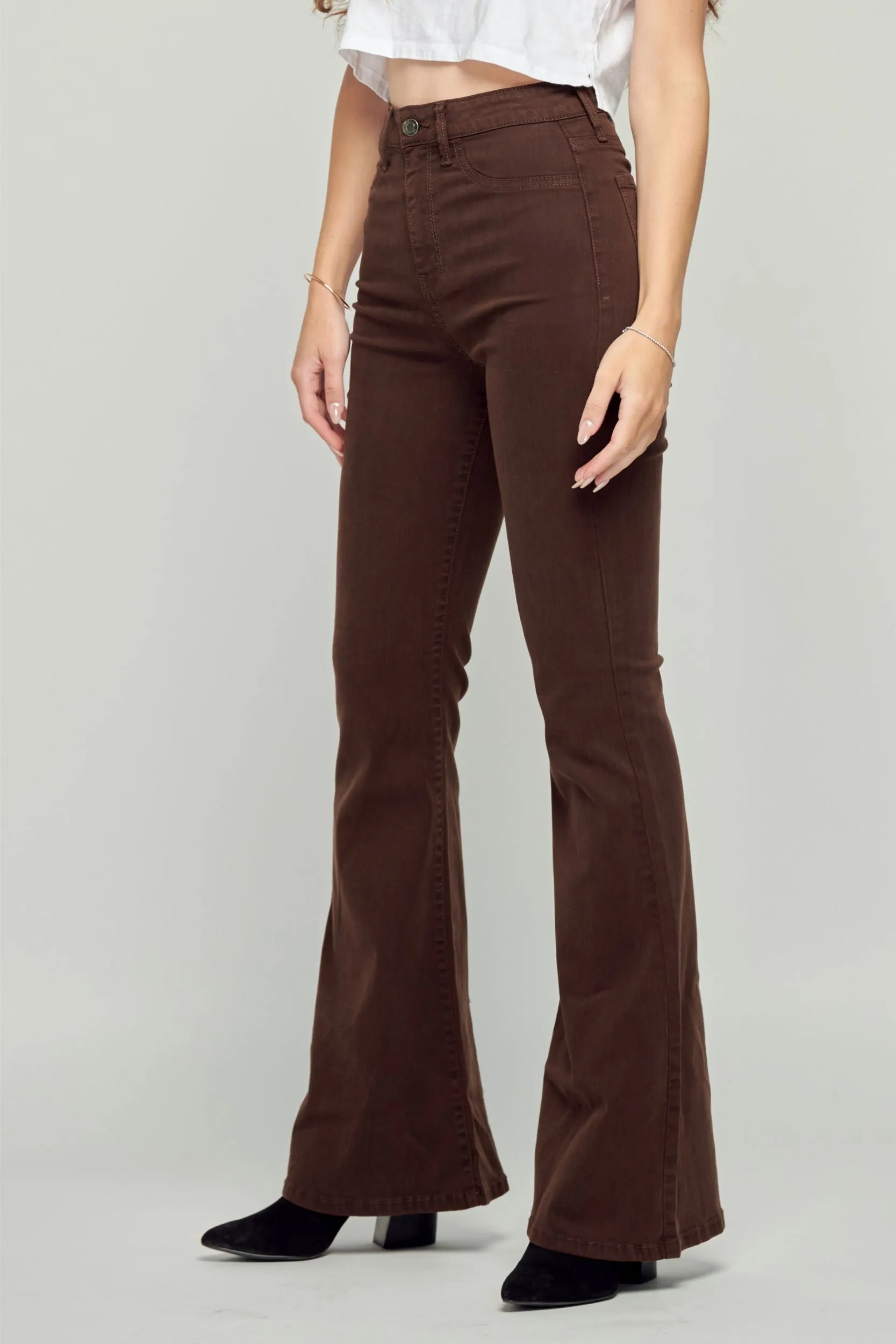 Sydney Flare Pants-Brown