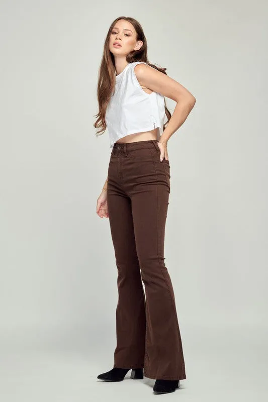 Sydney Flare Pants-Brown