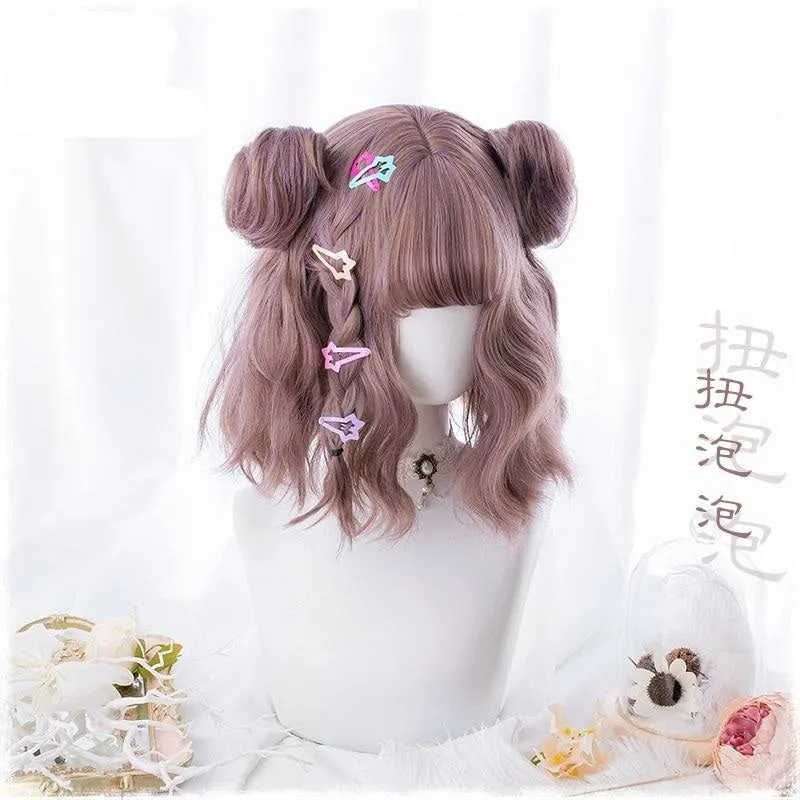 Wavy Bob With Buns Wig
