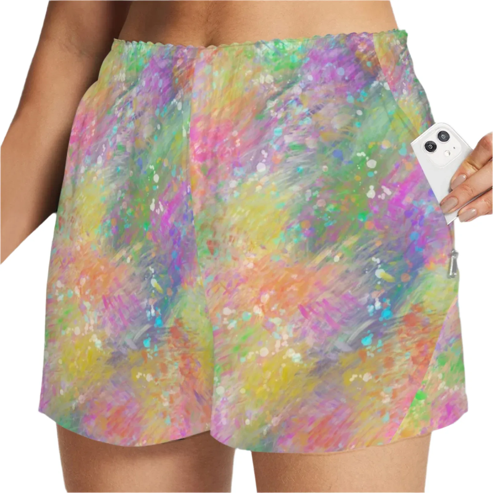 Windswept Spring Art Zip Pocket Shorts up to 5 XL (FWS)