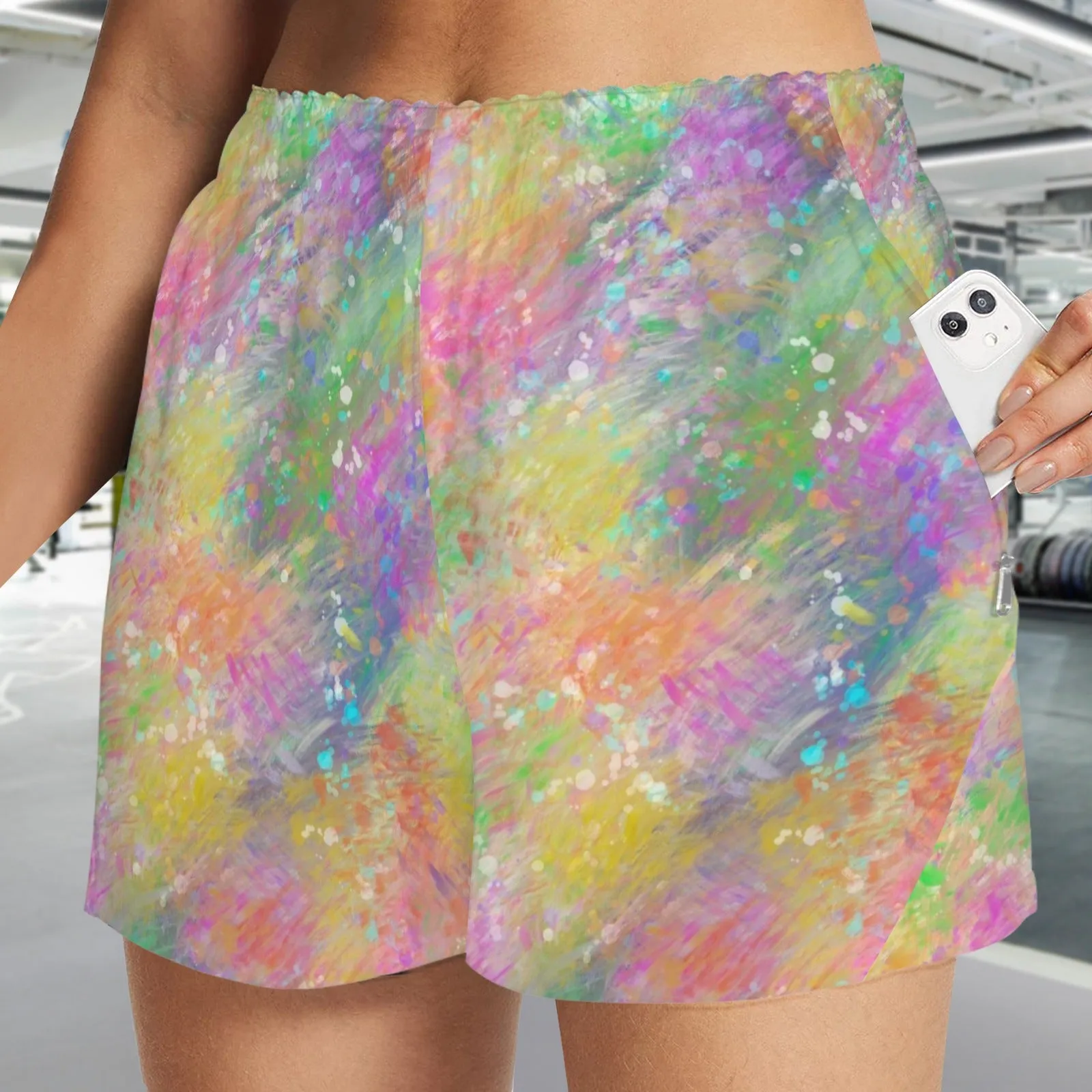 Windswept Spring Art Zip Pocket Shorts up to 5 XL (FWS)