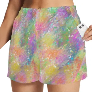 Windswept Spring Art Zip Pocket Shorts up to 5 XL (FWS)