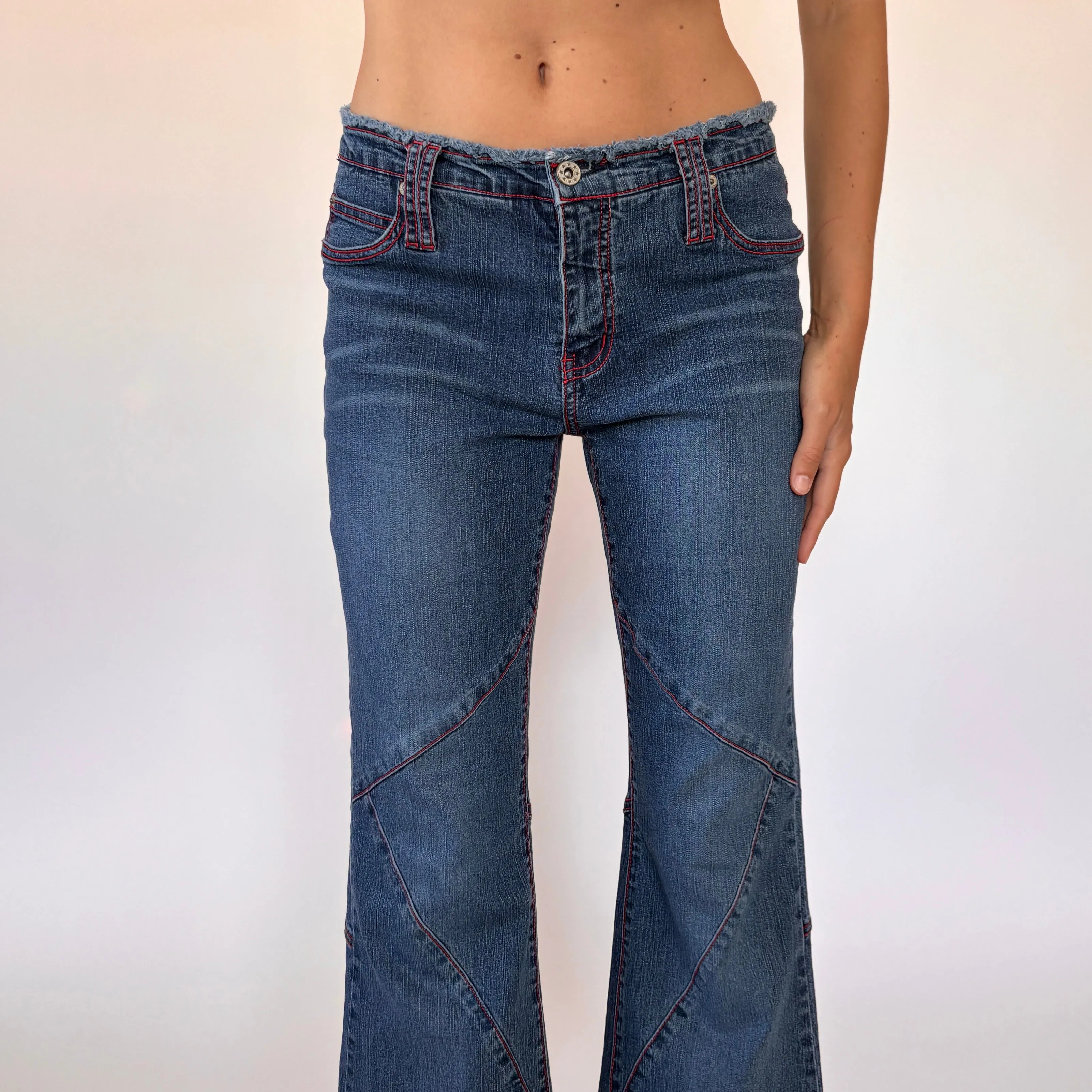 Y2K Rave Flare Jeans (S)
